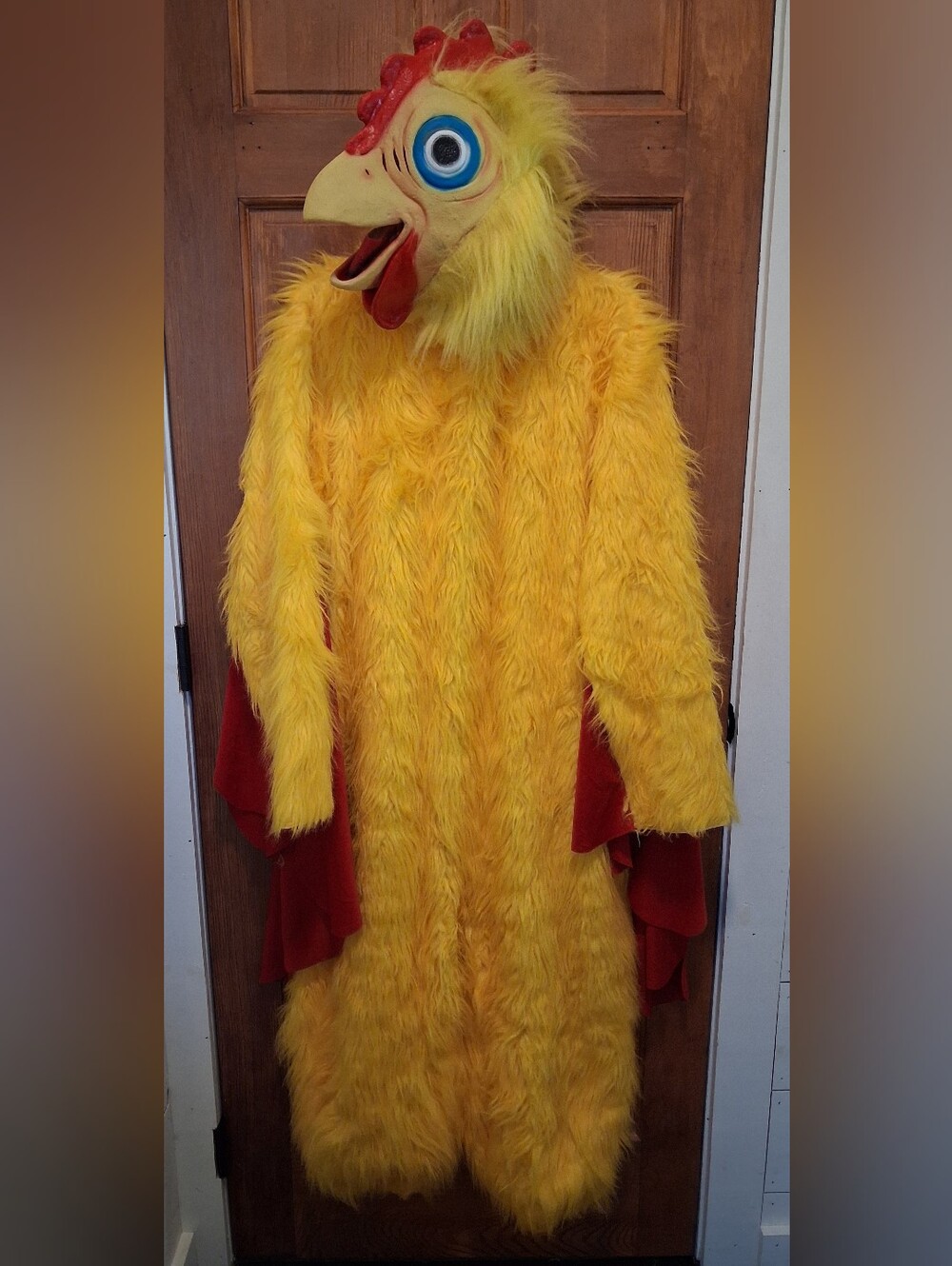 Rubie's Yellow Faux Fur Costume Coat with Red Accents